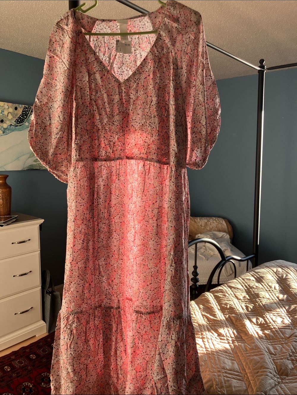 H&M Pink Floral Midi Dress